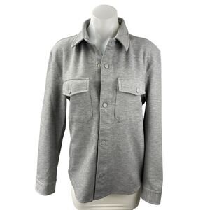 Zara Women's Gray Collared Long Sleeve Pockets Button Down Shirt Coat Jacket S